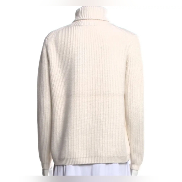 HP🎉 Jenni Kayne Cashmere Turtleneck Sweater Ivory White Oversized NWOT! - Picture 5 of 11